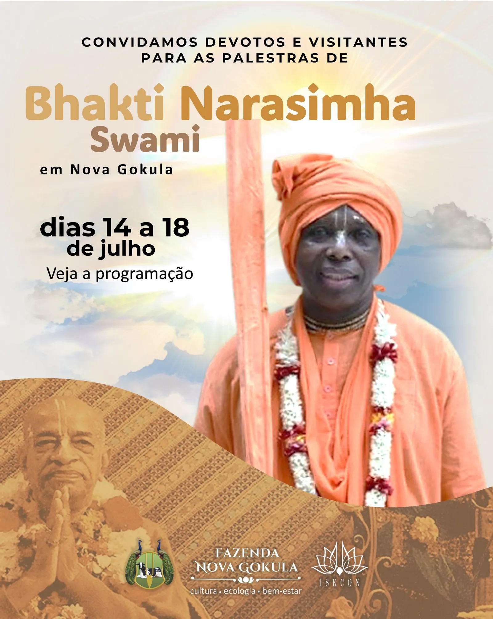 SS Bhakti Narasimha Swami em Nova Gokula